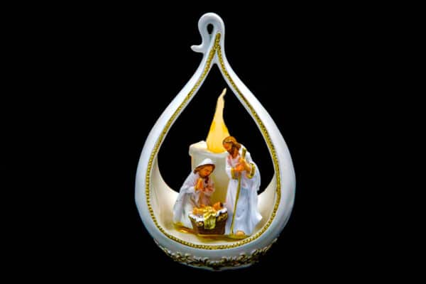 Pesebre Colgante Con Luz Linea Blanca