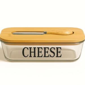 QUESERA BASE BAMBU TAPA VIDRIO