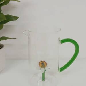 JARRA DE VIDRIO C/FLOR INTERIOR