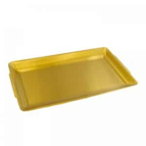 BANDEJA GRANDE DE ACERO INOX DORADO 40 X 24 CMS