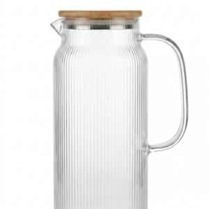 JARRA VIDRIO LABRADO TAPA BAMBU 1700 ml