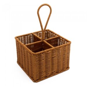 ORGANIZADOR CUADRUPLE PREMIUM DE RATAN DARK BROWN