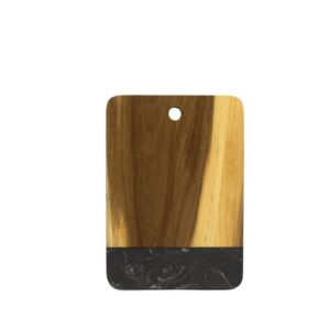 TABLA MALAGA DE MARMOL NEGRO Y ACACIA 23 X 16 CM